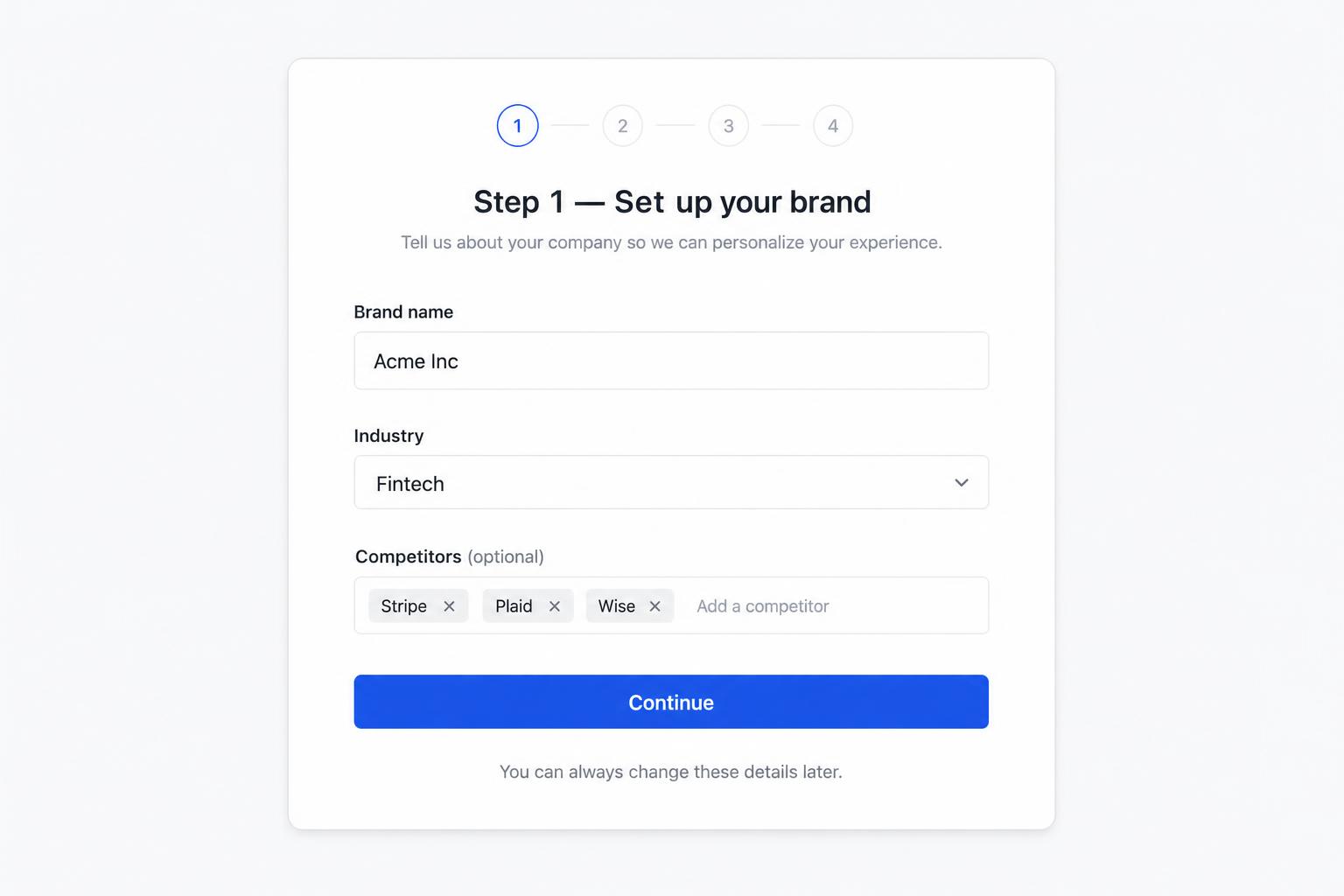 Add brand & competitors